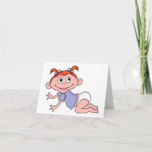 Cartoon Baby Crawling Note Cards