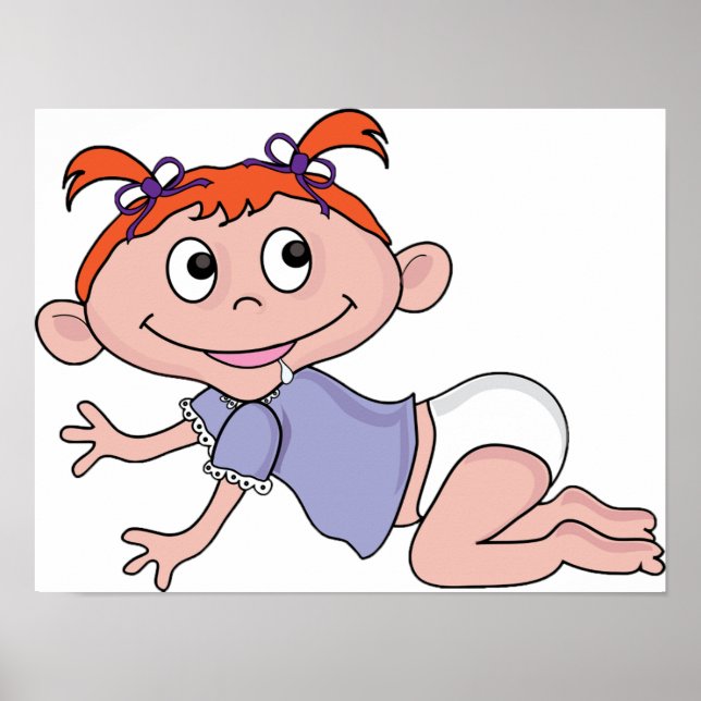 Cartoon Baby Crawling Poster (Front)