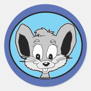 Cartoon Baby Mouse Head Classic Round Sticker
