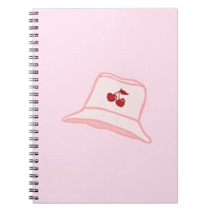 Cartoon Baby Pink Coquette Cherry Bucket Hat Notebook
