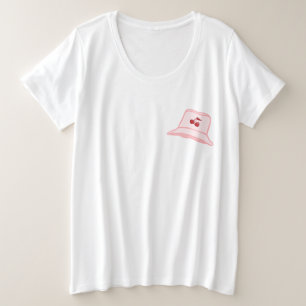 Cartoon Baby Pink Coquette Cherry Bucket Hat  Plus Size T-Shirt
