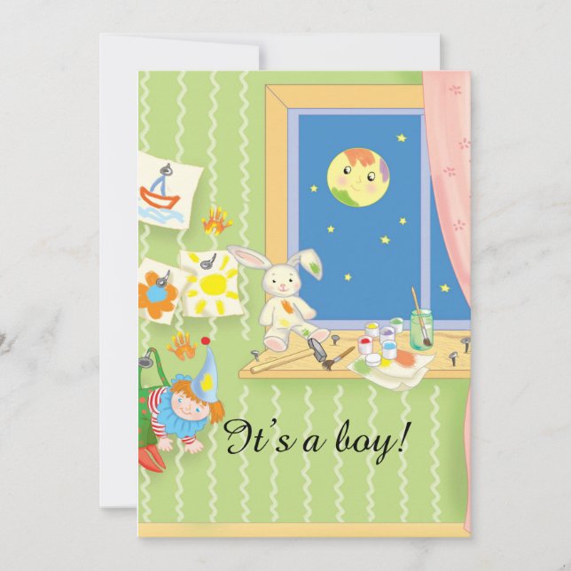 Cartoon Baby shower card (Front)