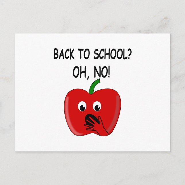 Cartoon Back To School Apple Postcard (Front)