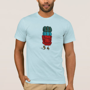 Cartoon Backpacker with Big Backpack T-Shirt