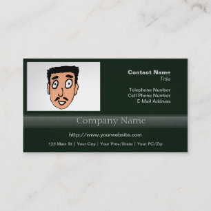 Cartoon Bad Pick up Line Slimy Moustache Guy Business Card