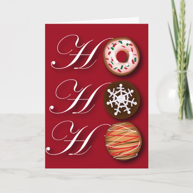 Cartoon baker Doughnut Christmas Cookies HoHoHo Holiday Card (Front)