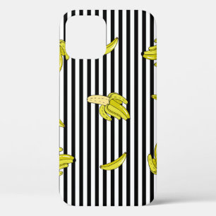 Cartoon banana patches: retro style. iPhone 12 case