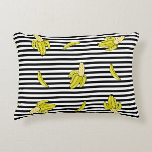 Cartoon banana patches: retro style. decorative cushion