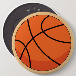 Cartoon Basketball Ball 6 Cm Round Badge