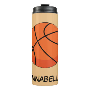 Cartoon Basketball Ball   Add Name Thermal Tumbler