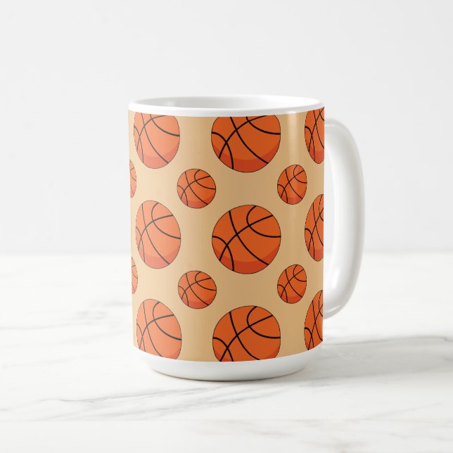 Cartoon Basketball Ball Coffee Mug (Front Right)
