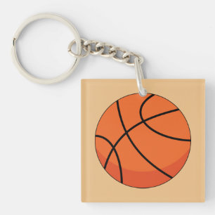 Cartoon Basketball Ball Key Ring