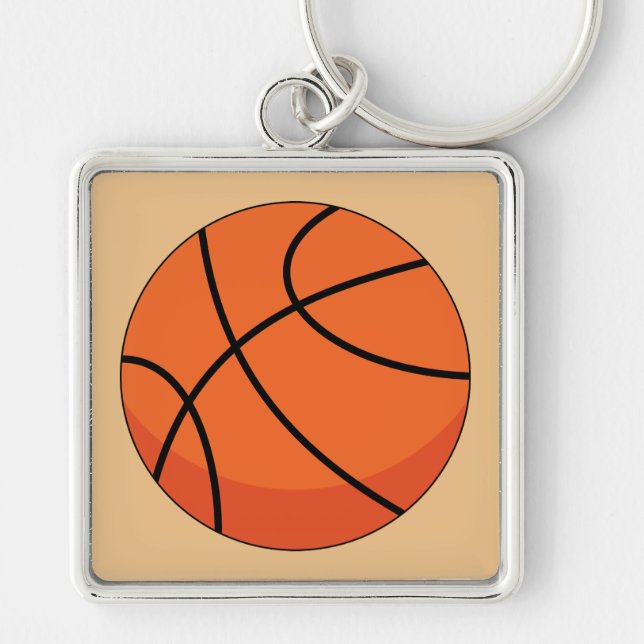 Cartoon Basketball Ball Key Ring (Front)