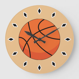Cartoon Basketball Ball Large Clock