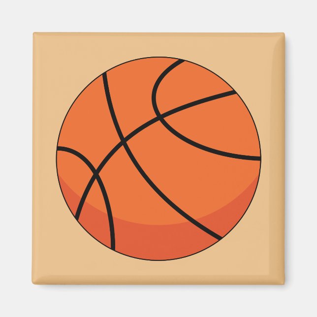 Cartoon Basketball Ball Magnet (Front)