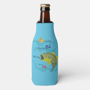 Cartoon Bass Fishing Bottle Cooler