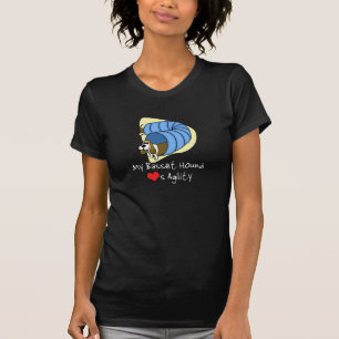 Cartoon Basset Agility Dark T Shirt