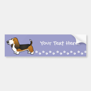 Cartoon Basset Hound Bumper Sticker