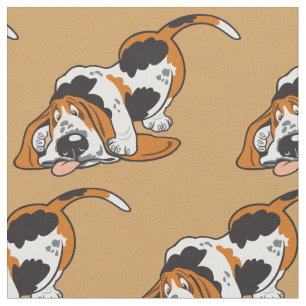 cartoon Basset Hound Fabric