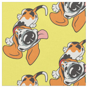 cartoon Basset Hound Fabric