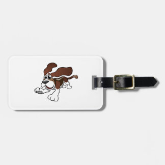 Cartoon Basset Hound Luggage Tag