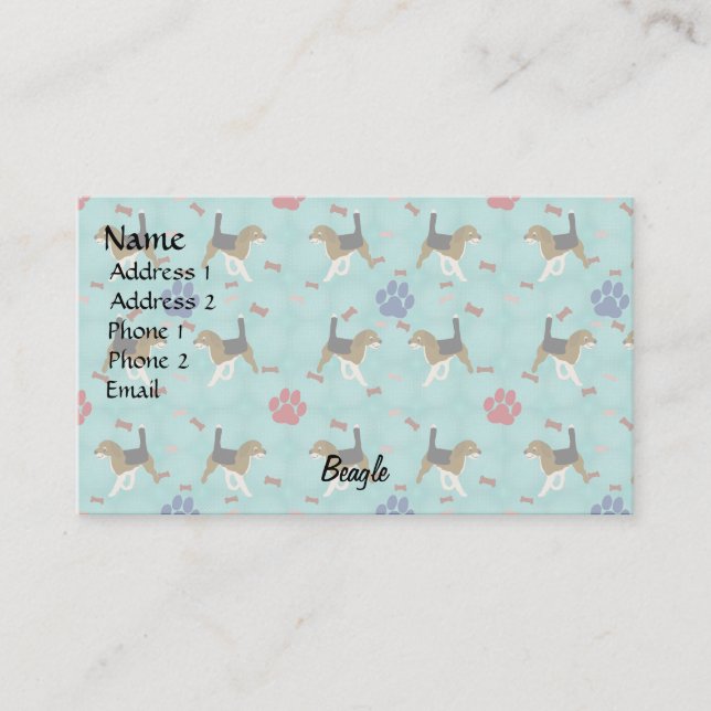 Cartoon Beagle Business Card (Front)