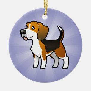 Cartoon Beagle Ceramic Tree Decoration
