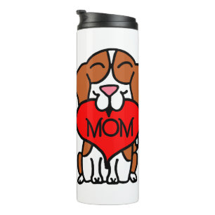 Cartoon Beagle Heart Mum Thermal Tumbler