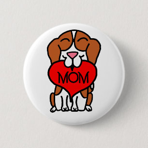 Cartoon Beagle Mum 6 Cm Round Badge