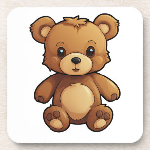 Cartoon bear illustration coaster