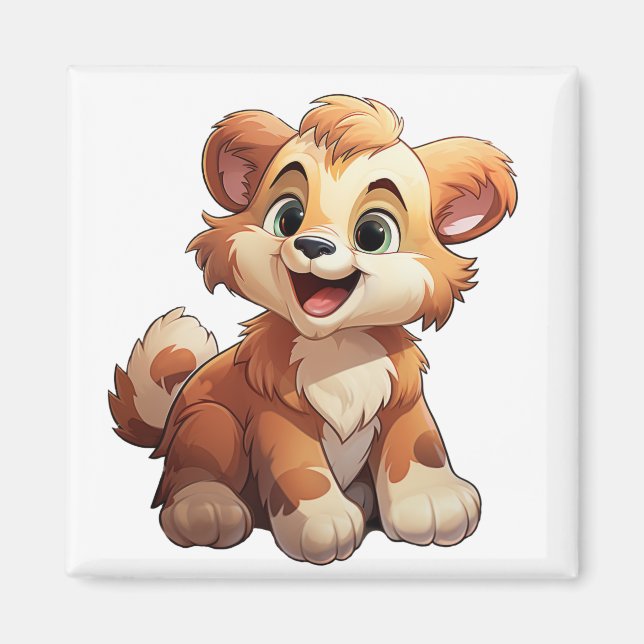 Cartoon bear illustration magnet (Front)
