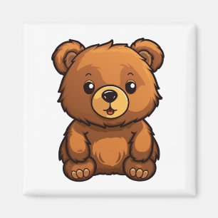 Cartoon bear illustration magnet