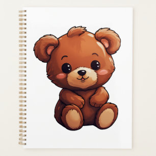 Cartoon bear illustration planner