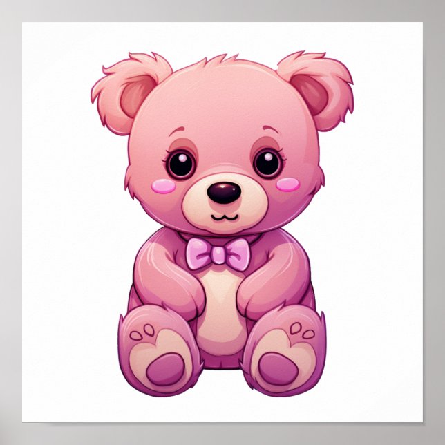 Cartoon bear illustration poster (Front)