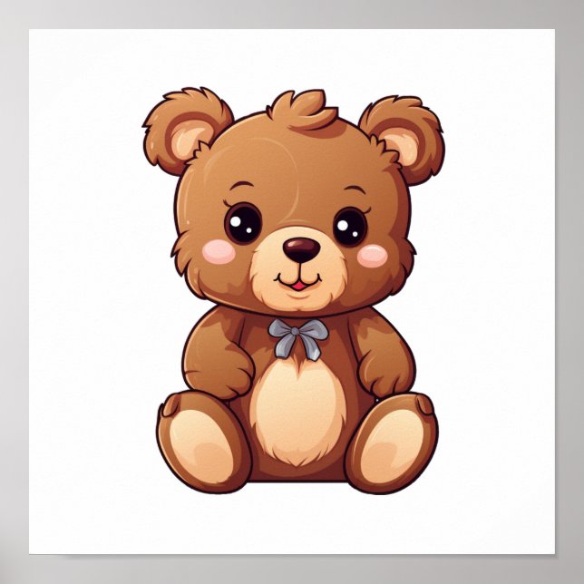 Cartoon bear illustration poster (Front)