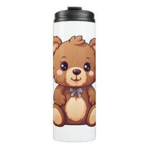 Cartoon bear illustration thermal tumbler