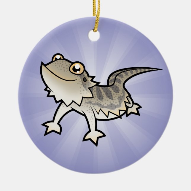 Cartoon Bearded Dragon / Rankin Dragon Ceramic Tree Decoration (Front)