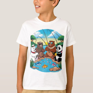cartoon bears fishing T-Shirt