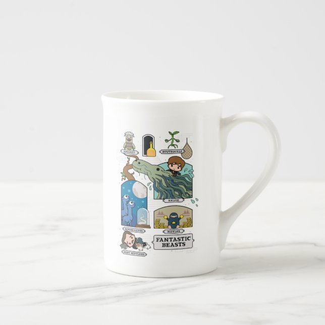 Cartoon Beasts In Habitats Bone China Mug (Right)