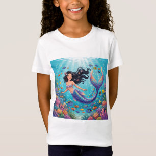 Cartoon Beautiful Mermaid under the Sea T-Shirt