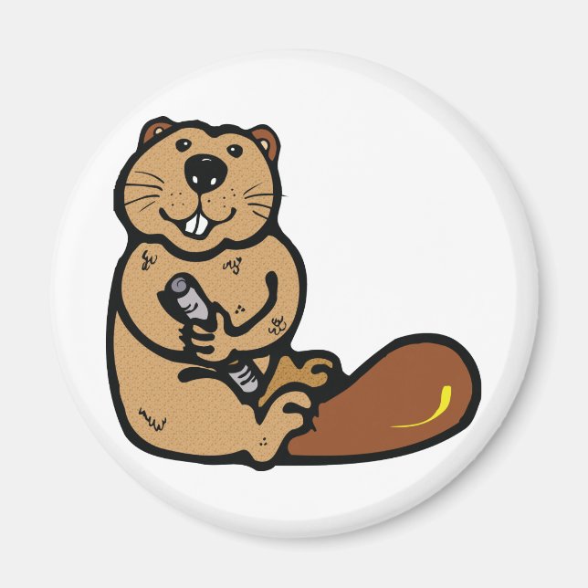 Cartoon Beaver for International Beaver Day Magnet (Front)