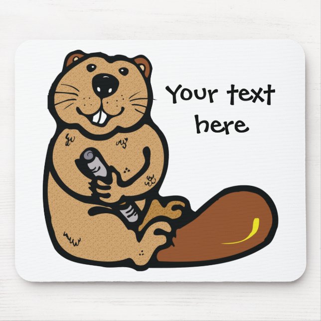 Cartoon Beaver for International Beaver Day Mouse Pad (Front)