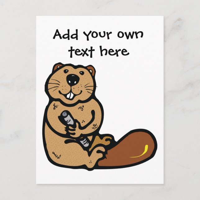 Cartoon Beaver for International Beaver Day Postcard (Front)
