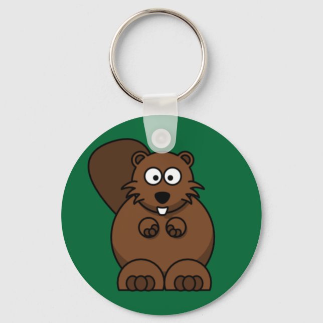 Cartoon Beaver Key Ring (Front)