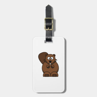 Cartoon Beaver Luggage Tag