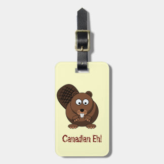 Cartoon Beaver Luggage Tag