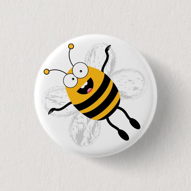 Cartoon Bee 3 Cm Round Badge (Front)