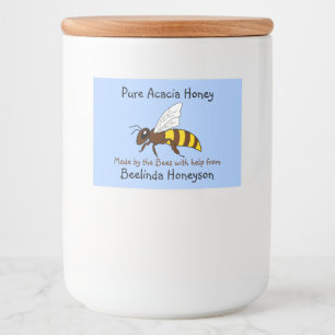 Cartoon Bee Acacia Honey Jar Labels