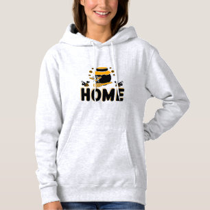 Cartoon Bee and Honey Jar "HOME" T-Shirt Hoodie