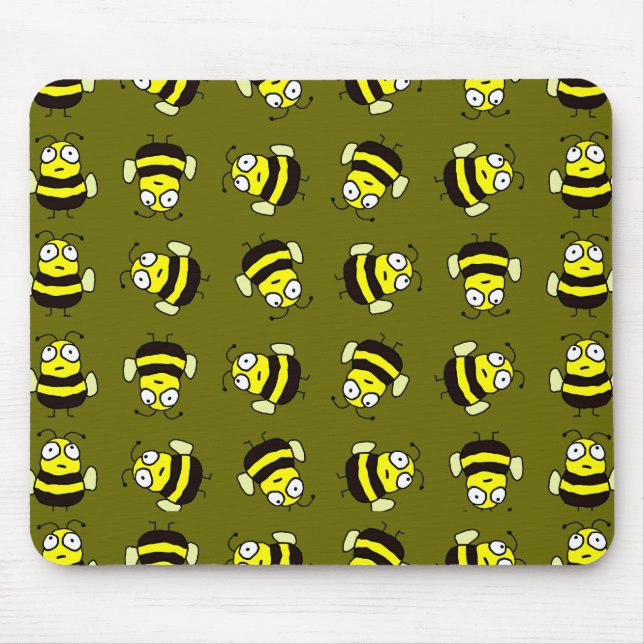 Cartoon Bees Mouse Pad (Front)